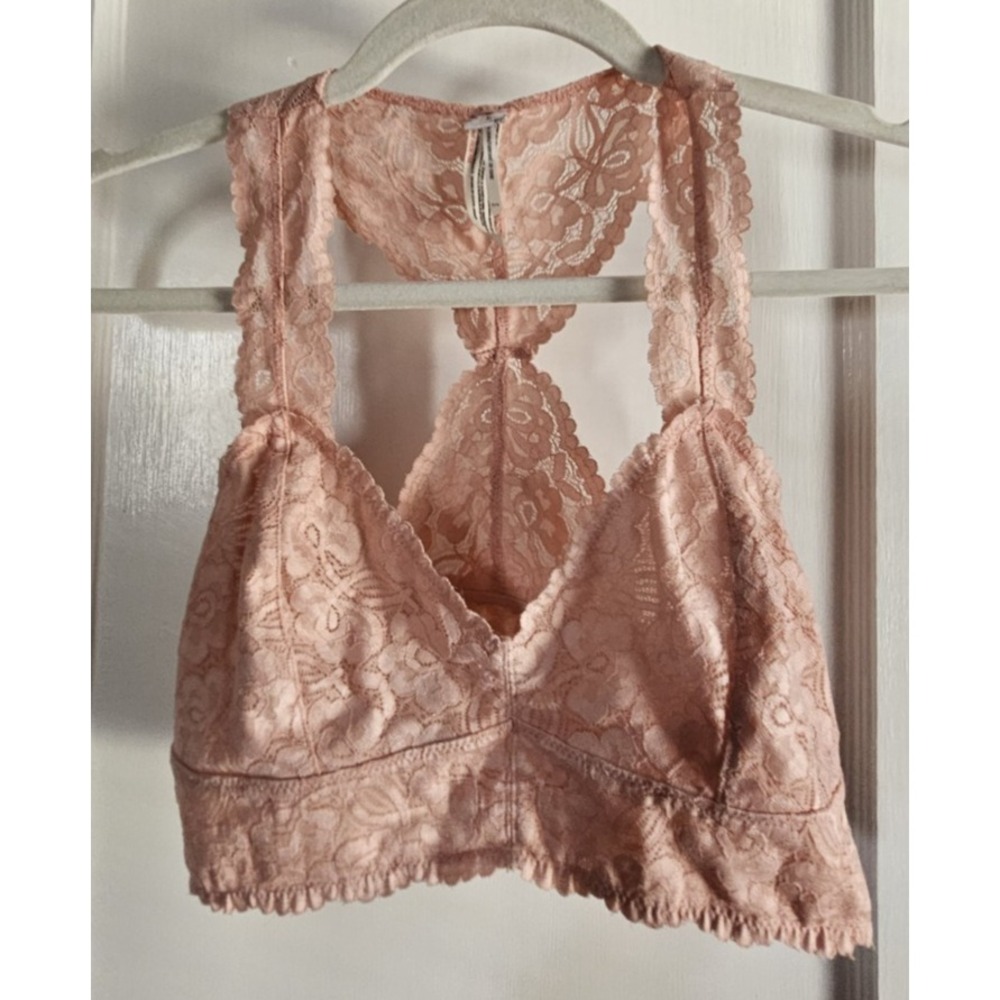 Intimately Free People Lace Bralette rose Pink Racerback long line Size S S/P